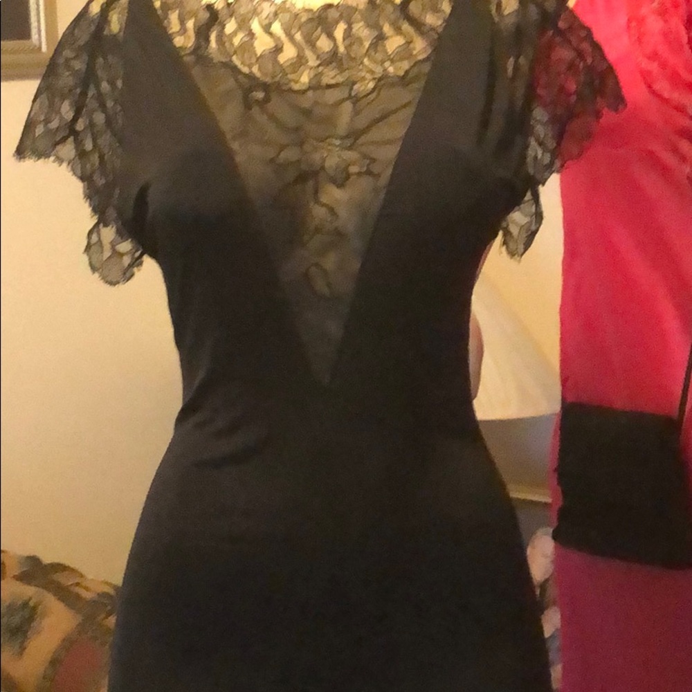 Vintage Rare Victoria’s secret blk lacy jumpsuit S